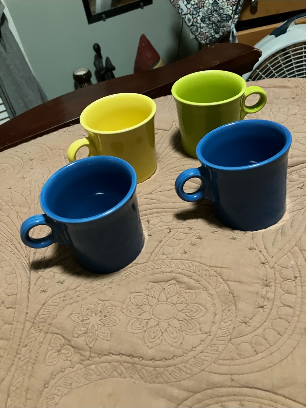 Set of 4 Fiesta Fiestaware O-Ring Ceramic Mugs